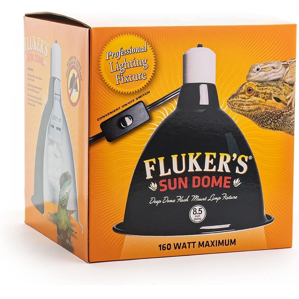 Fluker's Sun Dome Reptile Lamp - Deep Dome Flush Mount Light Fixture,